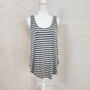 Express Gray & White Striped Tank Top